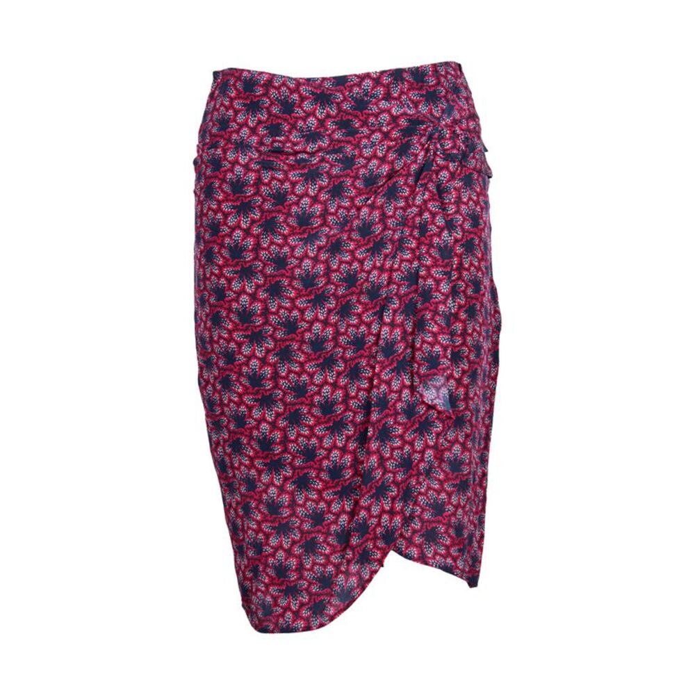 Isabel Marant Wrap-Effect Skirt in Red Silk